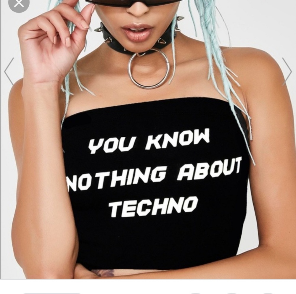 REFLECTIVE you know nothing about techno crop top